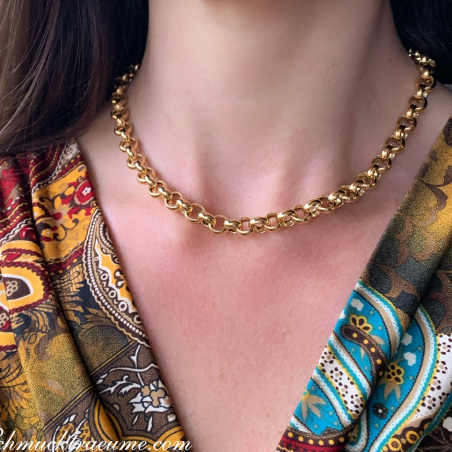 Breite Erbs Kette / Collier in Gelbgold 585