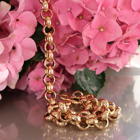 Breite Erbs Kette / Collier in Gelbgold 585
