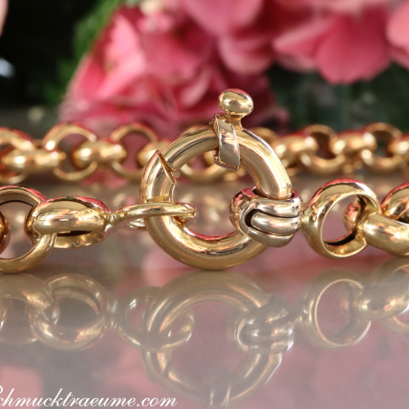 Breite Erbs Kette / Collier in Gelbgold 585
