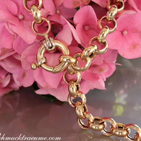 Gold Pur: Stattliche Erbs Kette / Collier in Gelbgold 585
