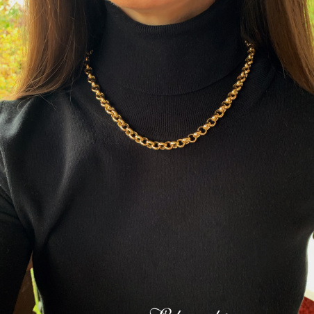 Breite Erbs Kette / Collier in Gelbgold 585