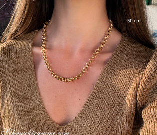 Gold Pur: Stattliche Erbs Kette / Collier in Gelbgold 585