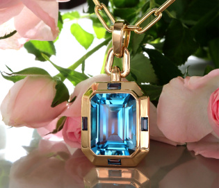 Außergewöhnliches Blautopas Collier "Blue Elegance"