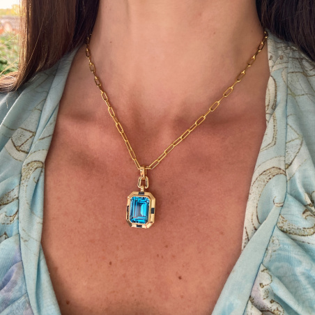 Außergewöhnliches Blautopas Collier (14,25 ct.) | SCHMUCKTRÄUME.COM
