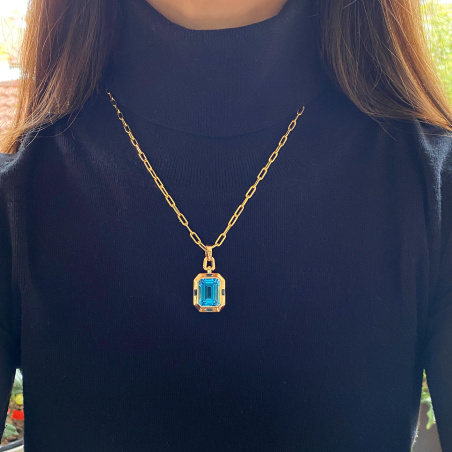 Außergewöhnliches Blautopas Collier (14,25 ct.) | SCHMUCKTRÄUME.COM