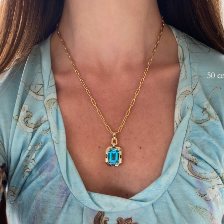 Außergewöhnliches Blautopas Collier (14,25 ct.) | SCHMUCKTRÄUME.COM