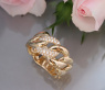 Auffallender Panzer Ketten Ring mit Brillanten