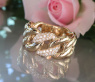 Auffallender Panzer Ketten Ring mit Brillanten