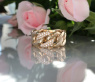 Auffallender Panzer Ketten Ring mit Brillanten