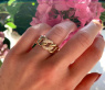 Auffallender Panzer Ketten Ring mit Brillanten