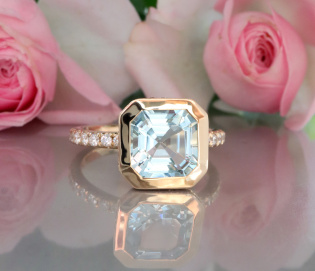Raffinierter Aquamarin Ring "Surprise"