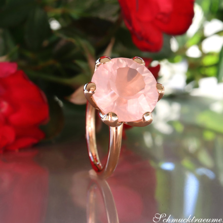 Auffallender Rosenquarz Ring