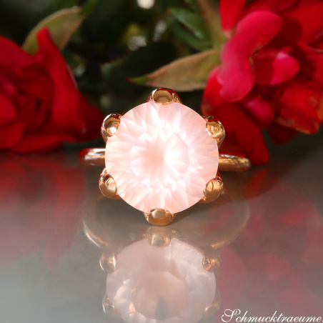 Auffallender Rosenquarz Ring