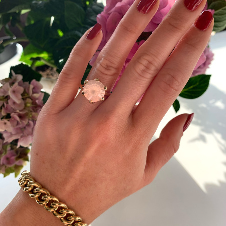 Auffallender Rosenquarz Ring