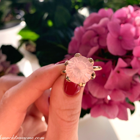 Auffallender Rosenquarz Ring
