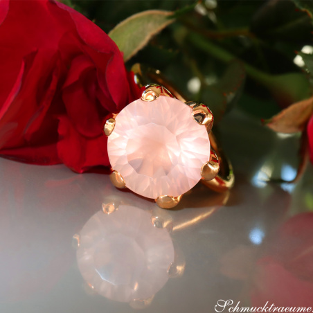 Auffallender Rosenquarz Ring