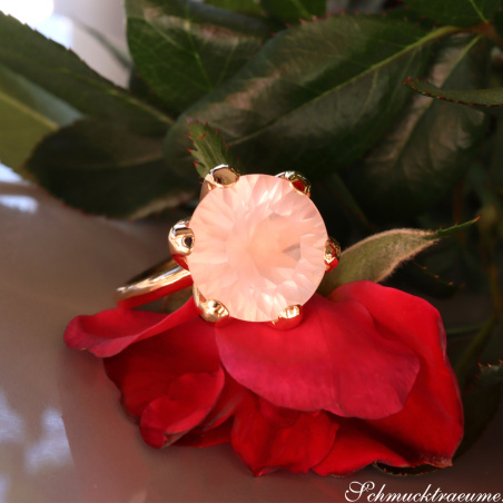 Auffallender Rosenquarz Ring