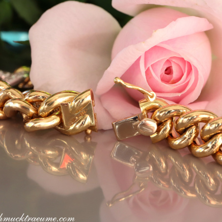 Panzer Armband mit Brillanten in Gelbgold 750 Damen
