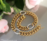 Panzer Armband mit Brillanten in Gelbgold 750 Damen