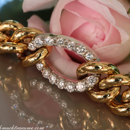 Panzer Armband mit Brillanten in Gelbgold 750 Damen