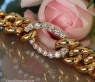 Panzer Armband mit Brillanten in Gelbgold 750 Damen