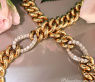 Panzer Armband mit Brillanten in Gelbgold 750 Damen