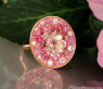 Fabelhafter Morganit Ring mit Pink Saphir und Brillanten