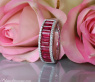 Bildschöner Rubin Baguette Ring mit Brillanten