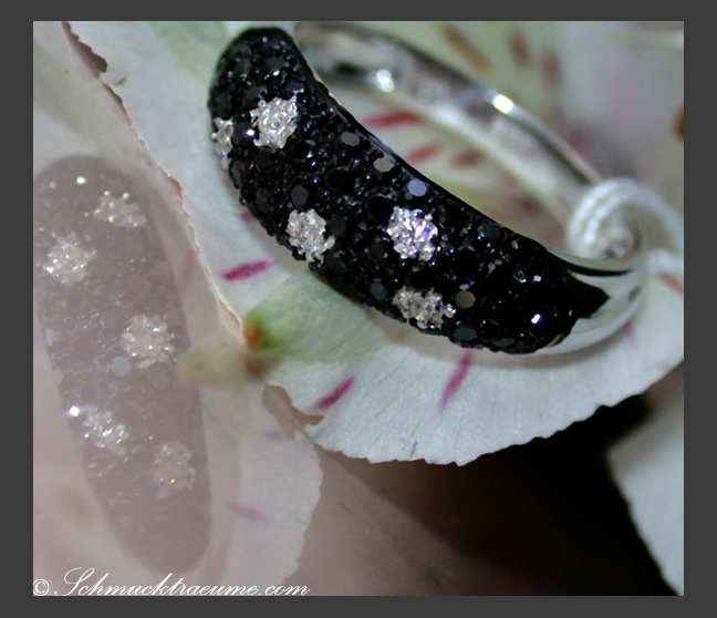 schwarze Diamanten Ring schwarze Diamanten Ring
