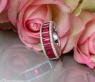 Bildschöner Rubin Baguette Ring mit Brillanten