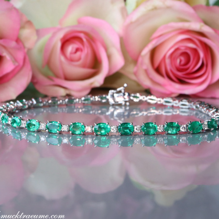 Smaragd Armband mit Brillanten
