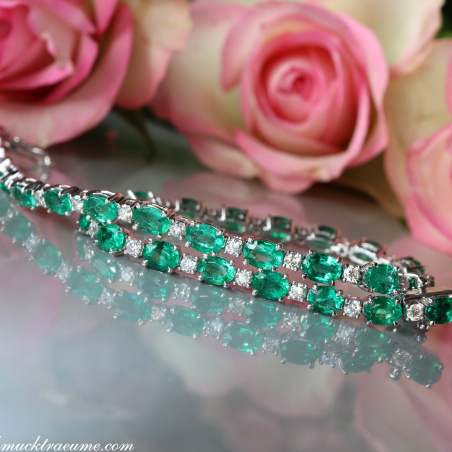 Smaragd Armband mit Brillanten