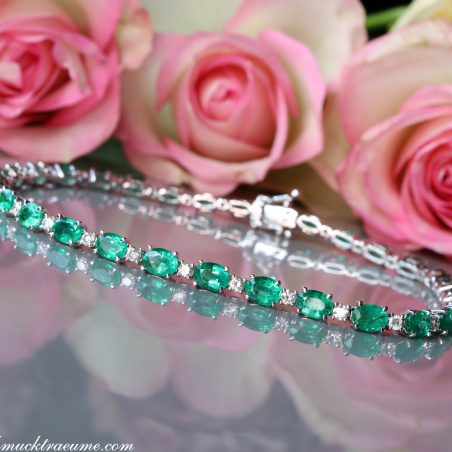 Smaragd Armband mit Brillanten