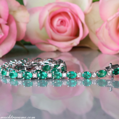 Smaragd Armband mit Brillanten