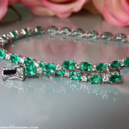 Smaragd Armband mit Brillanten