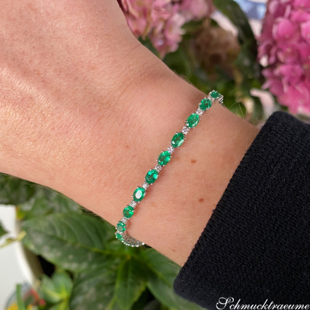 Smaragd Armband mit Brillanten