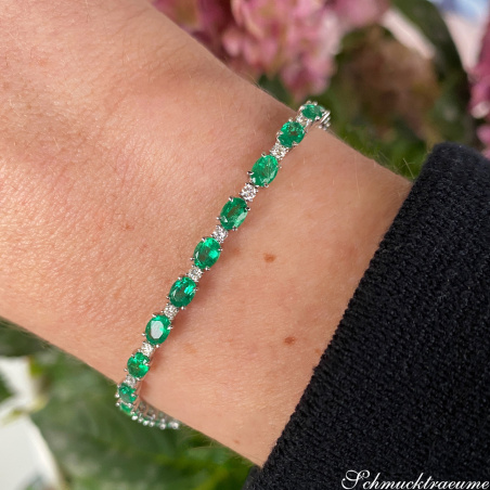Smaragd Armband mit Brillanten