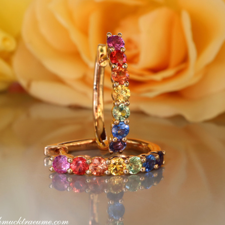 Regenbogen Saphir Ohrringe / Creolen