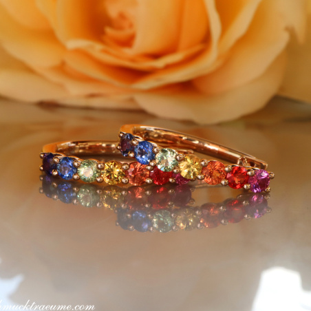 Regenbogen Saphir Ohrringe / Creolen