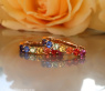 Herrliche Regenbogen Saphir Ohrringe / Creolen