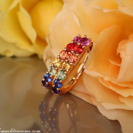 Regenbogen Saphir Ohrringe / Creolen