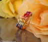 Herrliche Regenbogen Saphir Ohrringe / Creolen