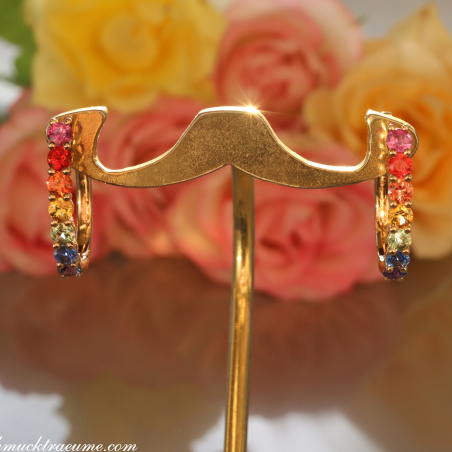 Regenbogen Saphir Ohrringe / Creolen