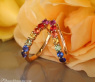 Herrliche Regenbogen Saphir Ohrringe / Creolen