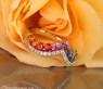 Raffinierter Regenbogen Saphir Ring mit Brillanten