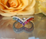Raffinierter Regenbogen Saphir Ring mit Brillanten