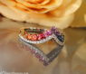 Raffinierter Regenbogen Saphir Ring mit Brillanten
