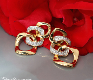 Brillanten Ohrringe im Glieder Design Gelbgold 750