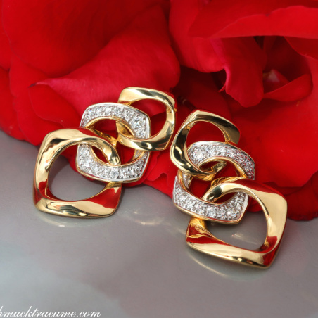 Brillanten Ohrringe im Glieder Design Gelbgold 750
