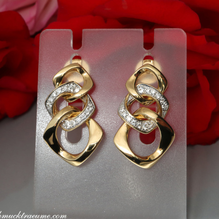 Brillanten Ohrringe im Glieder Design Gelbgold 750